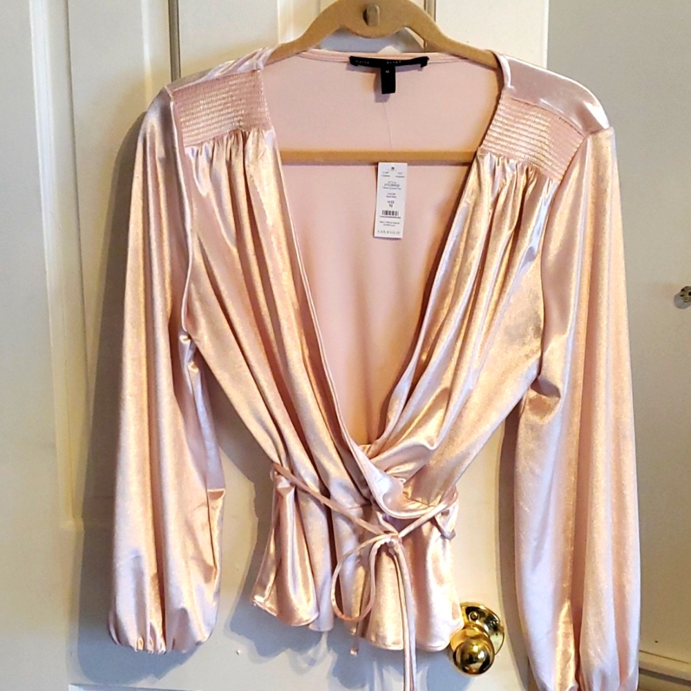 White House Black Market blush pink top